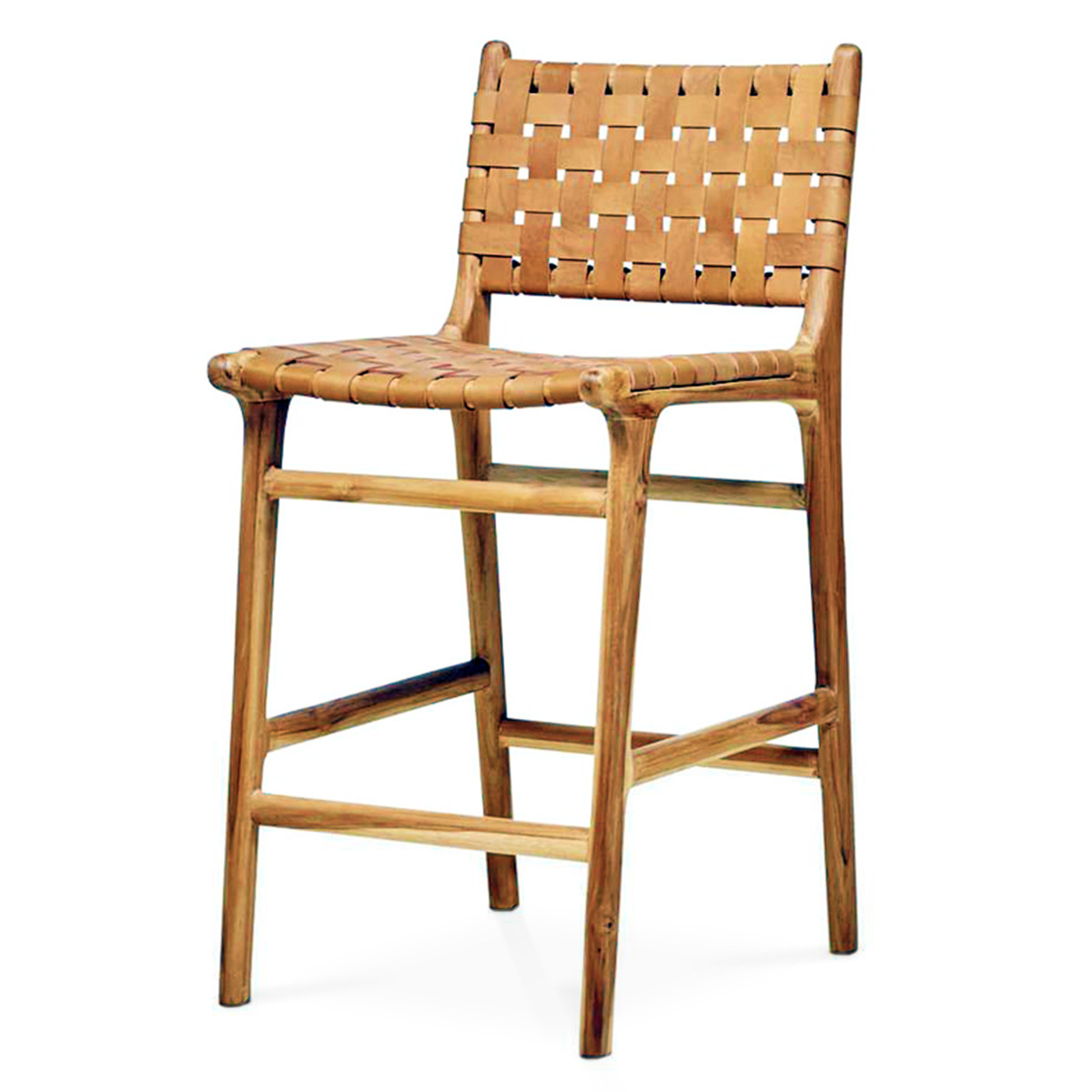 INBALI Agung | Teak & leather bar stool